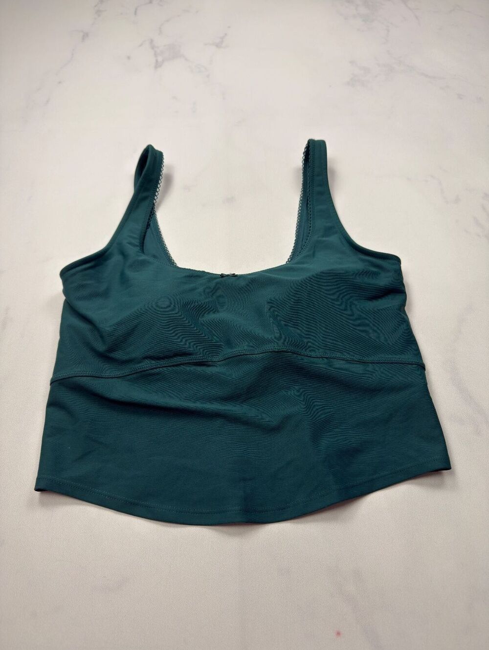 Old Navy Teal Crop Top Tank Top 2010s Minimalist Fitted - Womens M